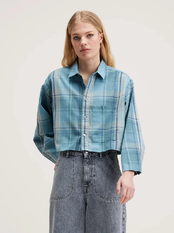 Bellerose Greene Crop Shirt in Blue Green