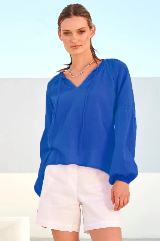 Ida Organic Cotton Top | Cobalt Blue