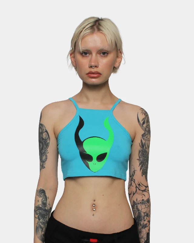 INVASION TANK CROP TOP TURQUOISE