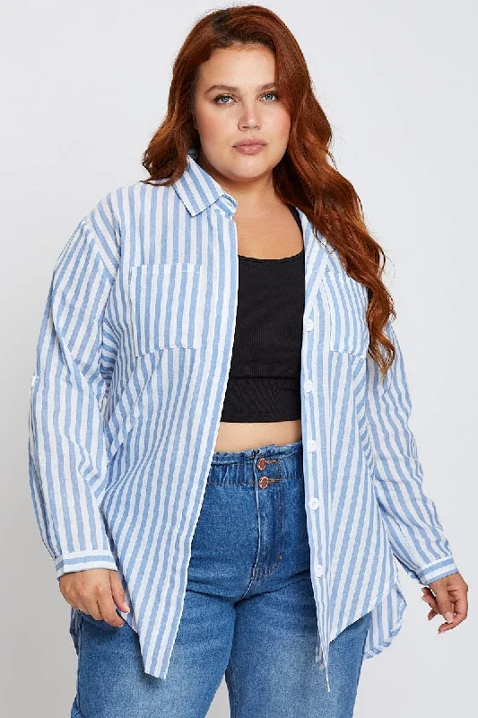 Stripe Oversized Shirt Long Sleeve