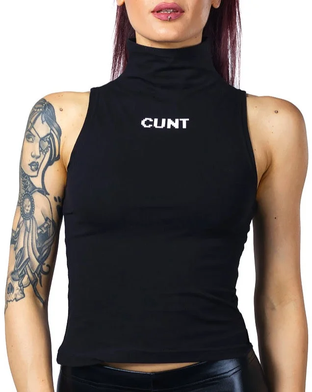 WOMENS HIGH NECK CUNT TOP