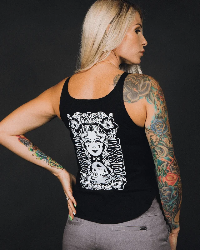 Women's Two Faced Flowy Tank - Black