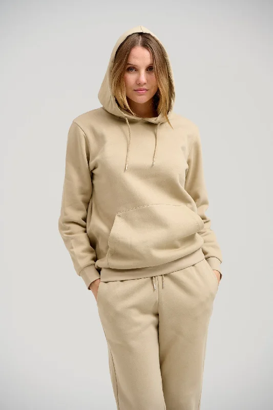 Basic Hoodie Sweat - Mørk Beige