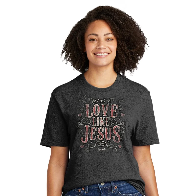 Blessed Girl Womens Boyfriend T-Shirt Love Like Jesus