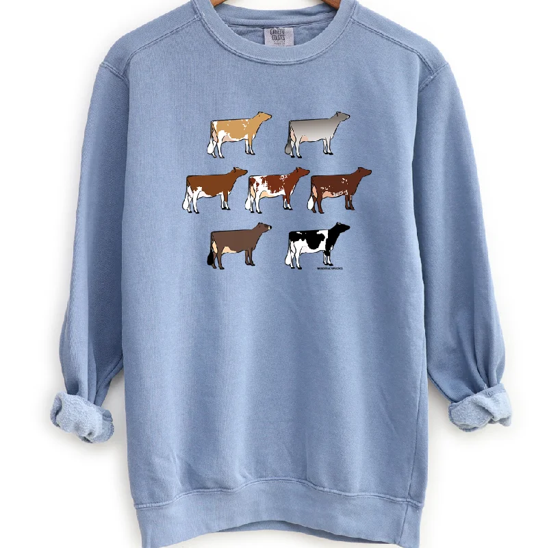 Dairy Cow Breeds Crewneck (S-3XL) - Multiple Colors!