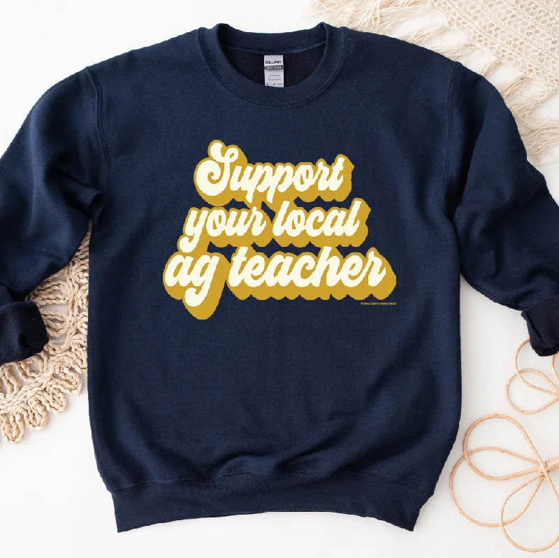 Retro Support Your Local Ag Teacher Gold Crewneck (S-3XL) - Multiple Colors!