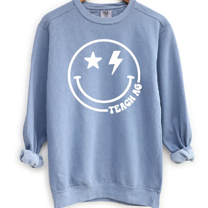 Smile Teach Ag White Ink Crewneck (S-3XL) - Multiple Colors!