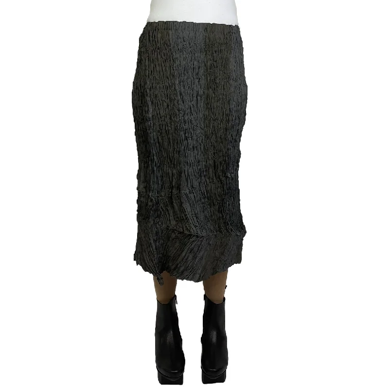 WIDE STRIPE HORIZONTAL PLEAT SKIRT