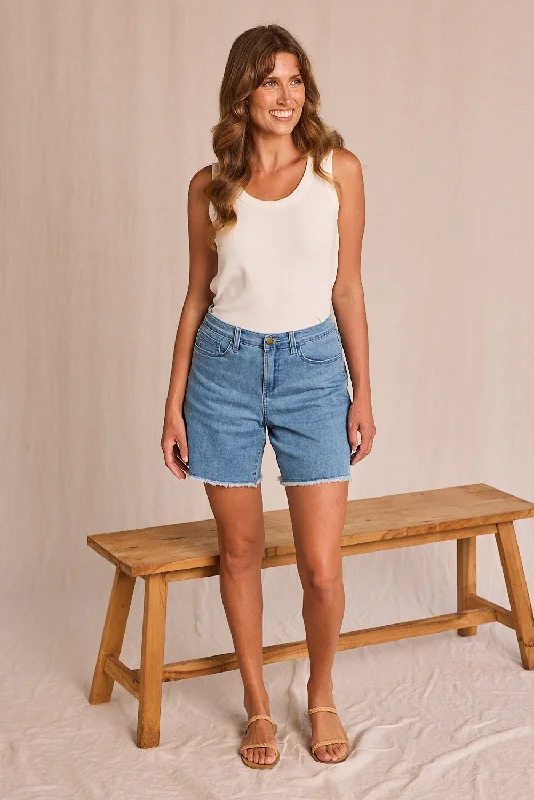 Adrift Denim Cut Off Shorts in Light Wash