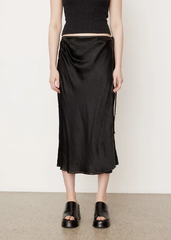 Lala Text Wrap Midi Skirt