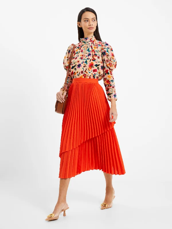 Arie Pleated Midi Skirt