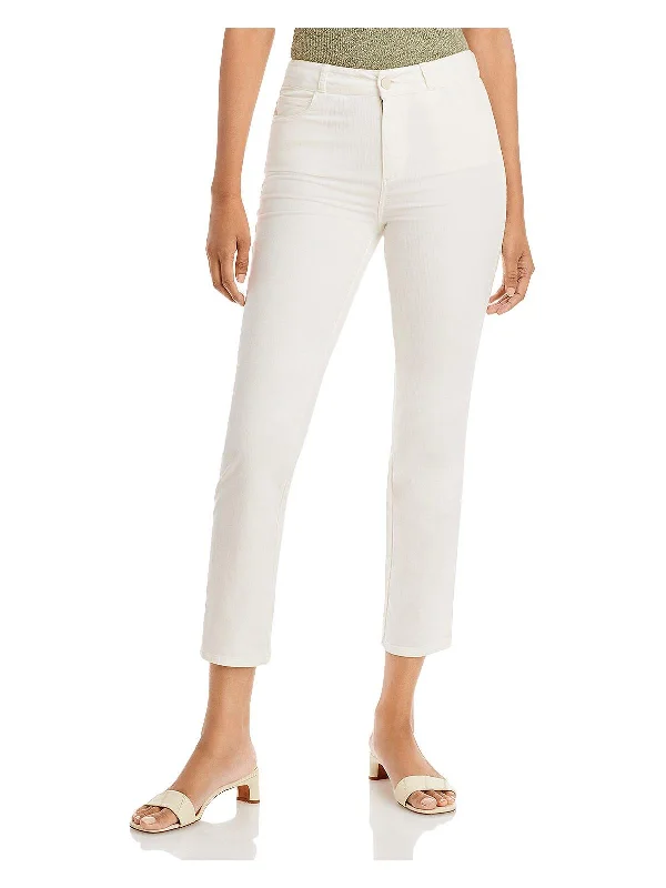 Cindy Womens Corduroy High Rise Cropped Pants