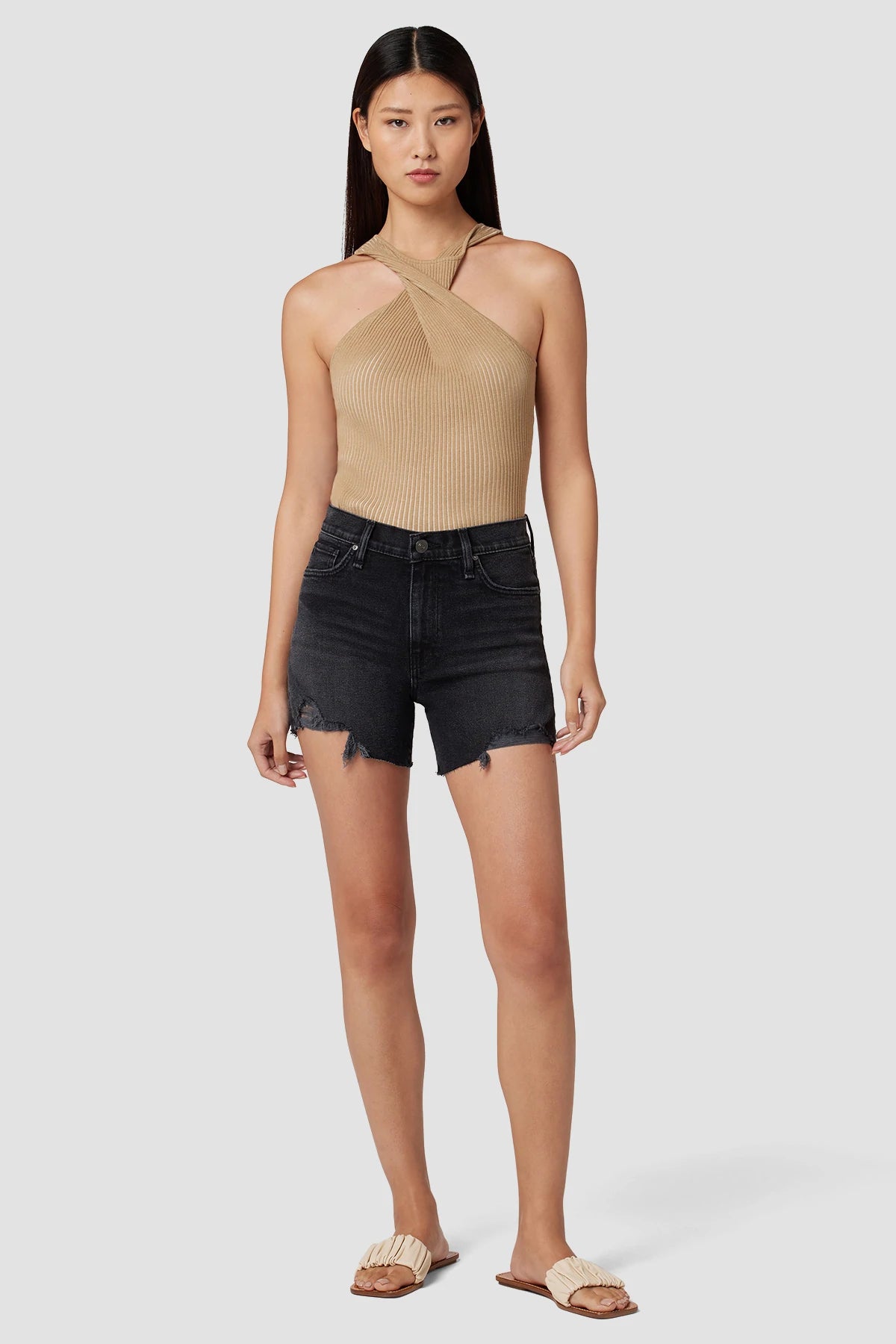 Devon High Rise Boyfriend Shorts - Midnight Frost