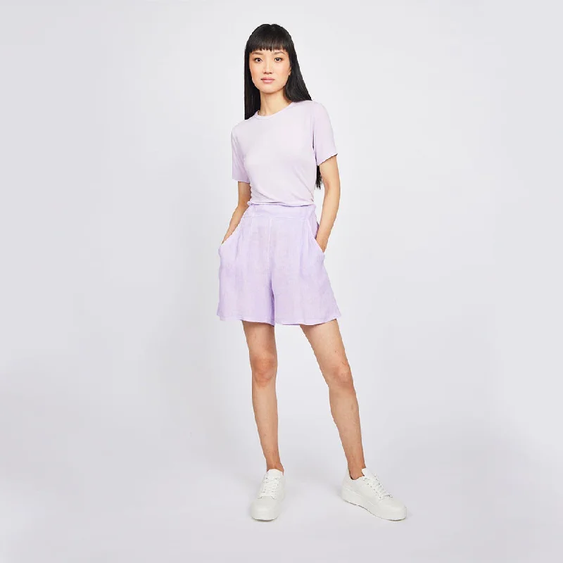 Linen Shorts (Lilac)