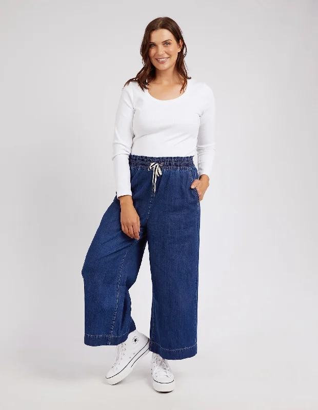 Elm Greta Wide Leg Pant Dark Blue